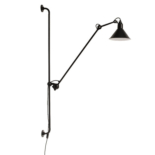 DCW éditions N°214 Lampe Grass Wall Lamp, conic shade, black