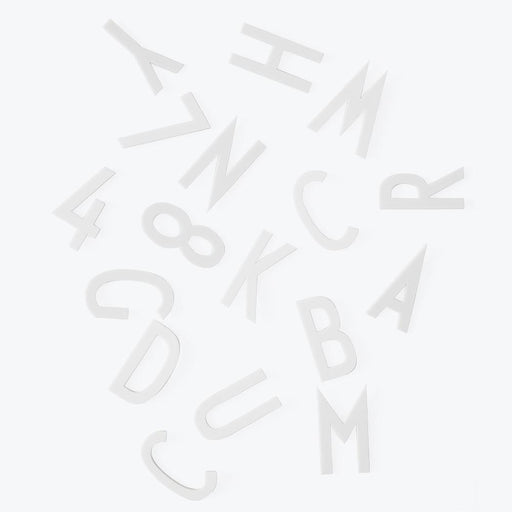 AJ letteri e numeri grandi bianchi per la lavagna promemoria di Design Letters