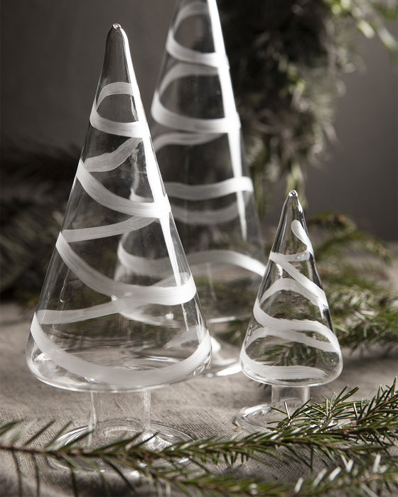 Storefactory Granbo albero di Natale in vetro con ghirlanda, 10 cm