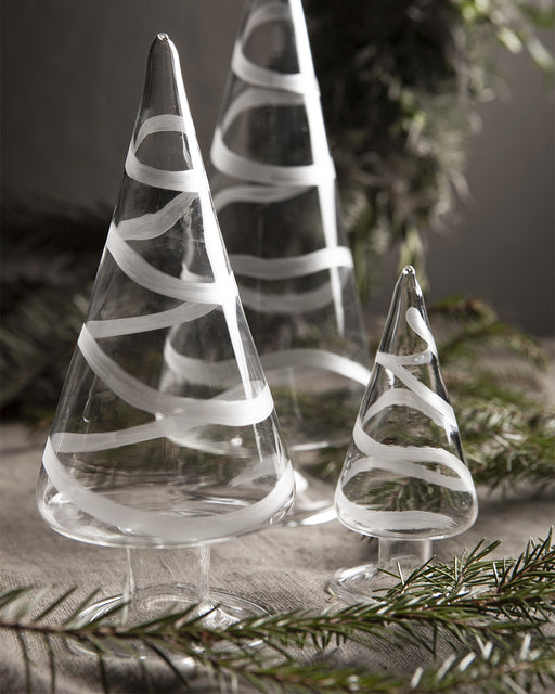 Storefactory Granbo albero di Natale in vetro con ghirlanda 16cm