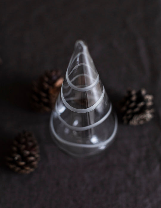 Storefactory Granbo albero di Natale in vetro con ghirlanda 16cm