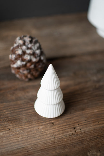 Storefactory Gransund albero di Natale in ceramica, bianco 9cm