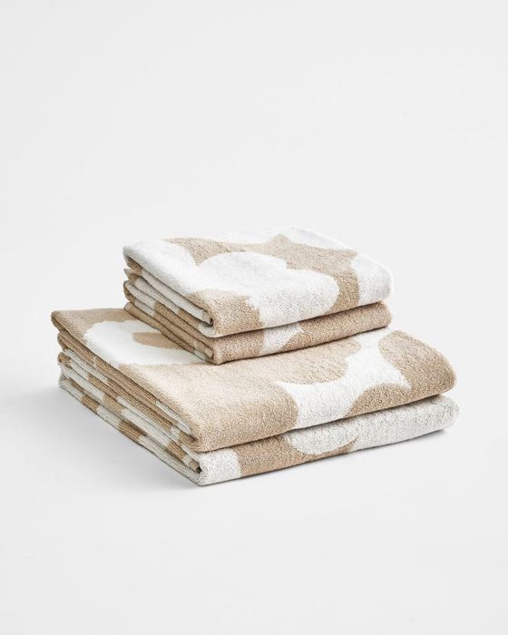 Marimekko Unikko asciugamano beige & bianco 50x70 cm