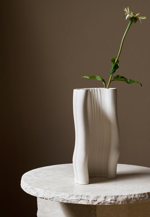 Ferm Living Moire vaso bianco naturale