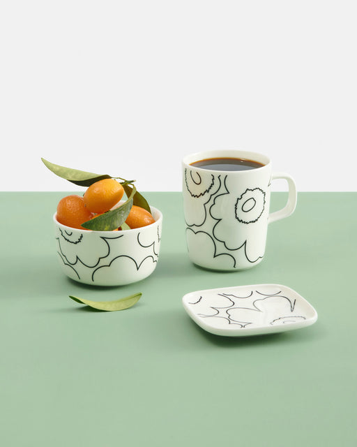 Marimekko Oiva Piirto Unikko mug 2,5 dl, set 2pz nero & bianco