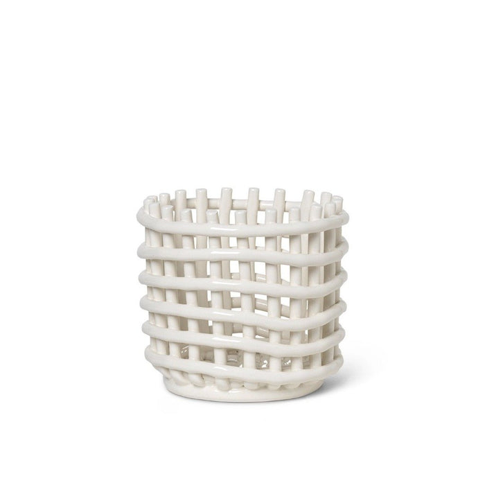 Ferm Living Ceramic Basket Off-White Small