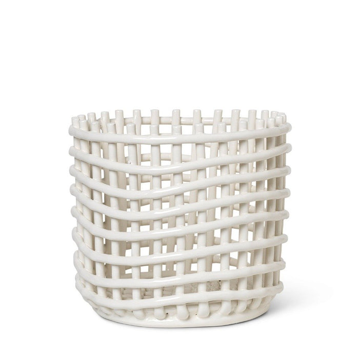 Ferm Living Ceramic Basket Off-White Large