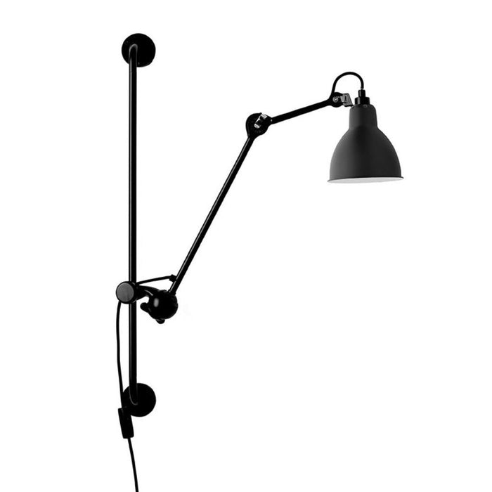 DCW éditions N°210 Lampe Grass Wall Lamp, round shade, black