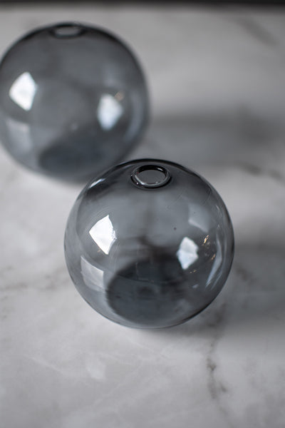 Storefactory Hult vaso in vetro rotondo, grigio piccolo