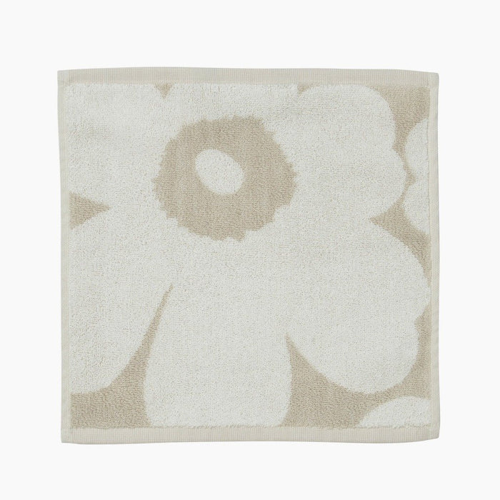 Marimekko Unikko Mini Towel 30 x 30 cm, beige & white — Aito Nordic