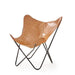 Varax butterfly chair with cognac leatherette